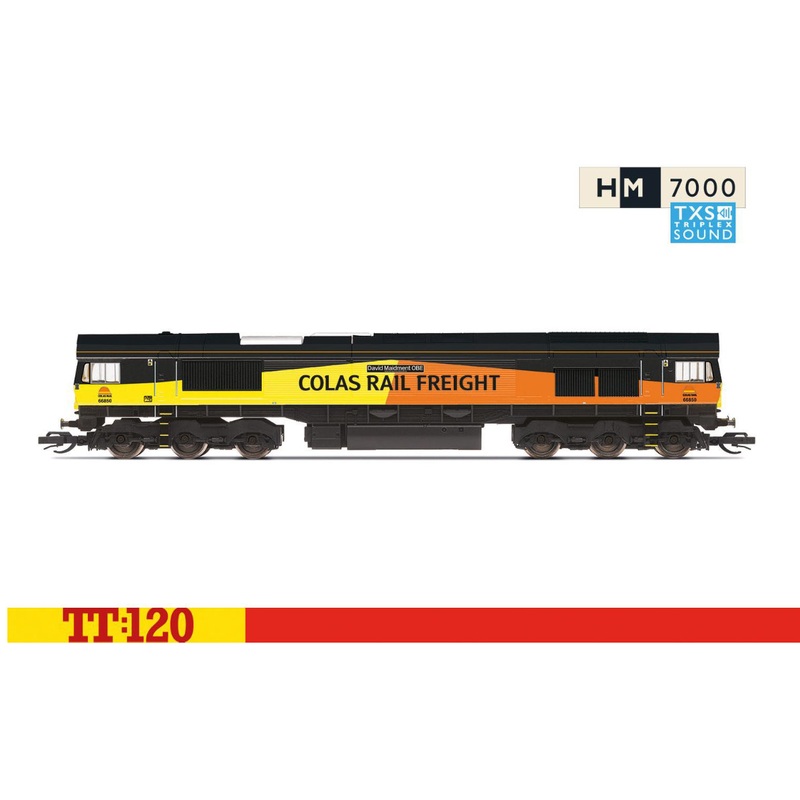 Hornby TT3019TXSM Colas Rail, Class 66, Co-Co, 66850, ‘David Maidment OBE’ – Era 11 – DCC SOUND