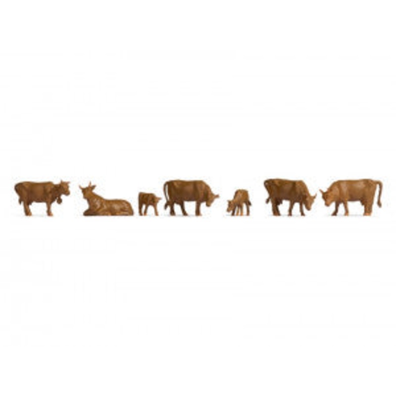 NOCH N18216 Brown Cows (7) Hobby Figure Set