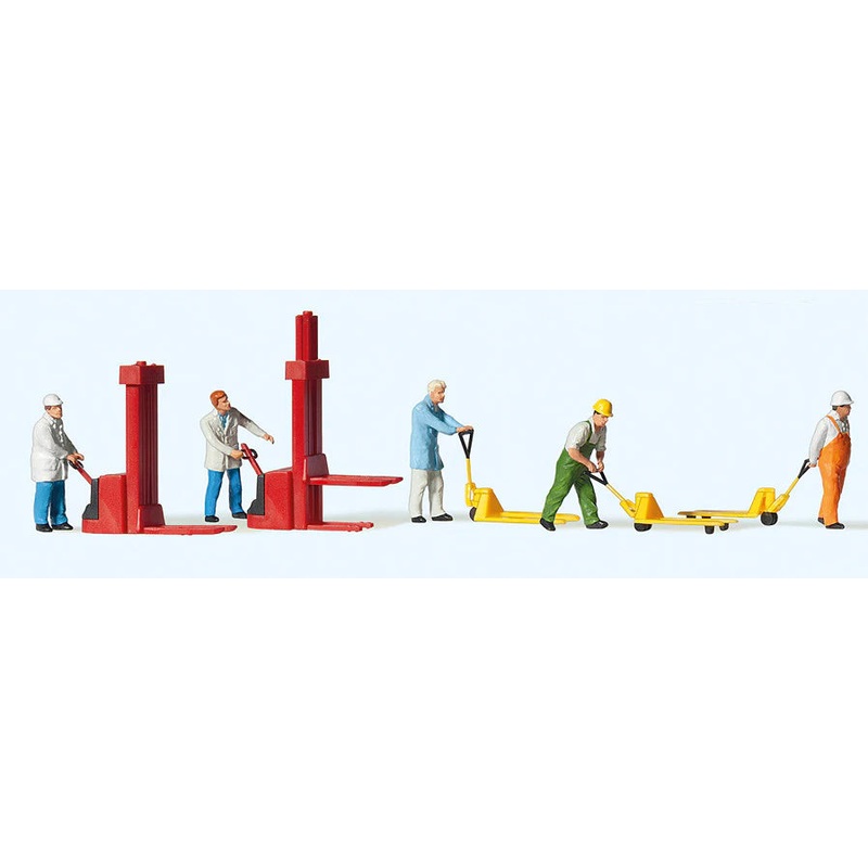 Preiser 10294 HO/OO Gauge Warehousemen w/Pallet Trucks Exclusive Figure Set