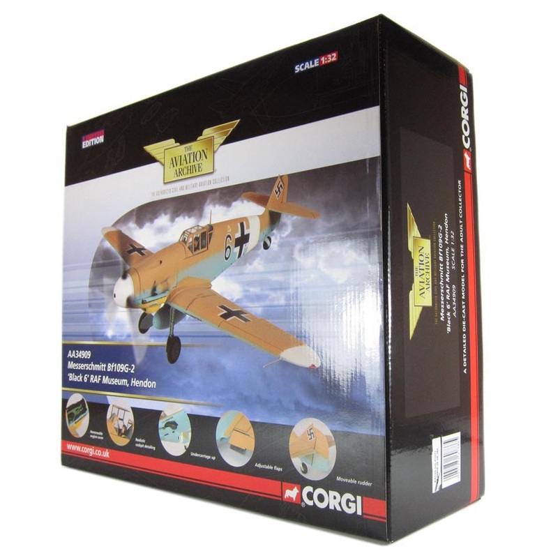 Corgi AA34909 Messerschmitt Bf109G-2 ‘Black 6’ RAF Museum, Hendon