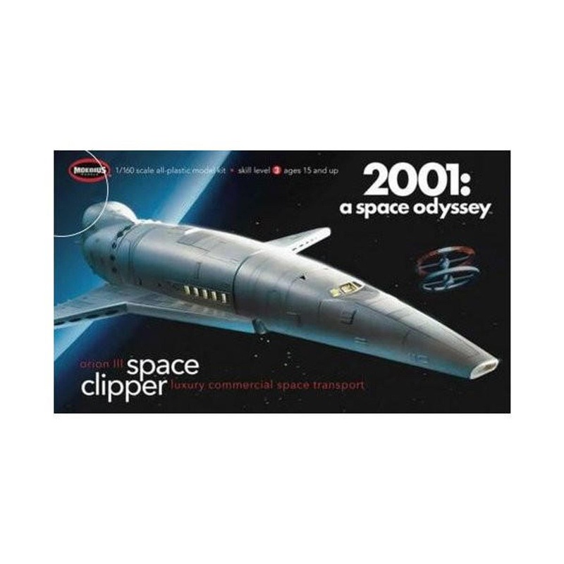 Moebius Models 1/160 scale all plastic model kit – ORION III Space Clipper (luxury commercial space transport)