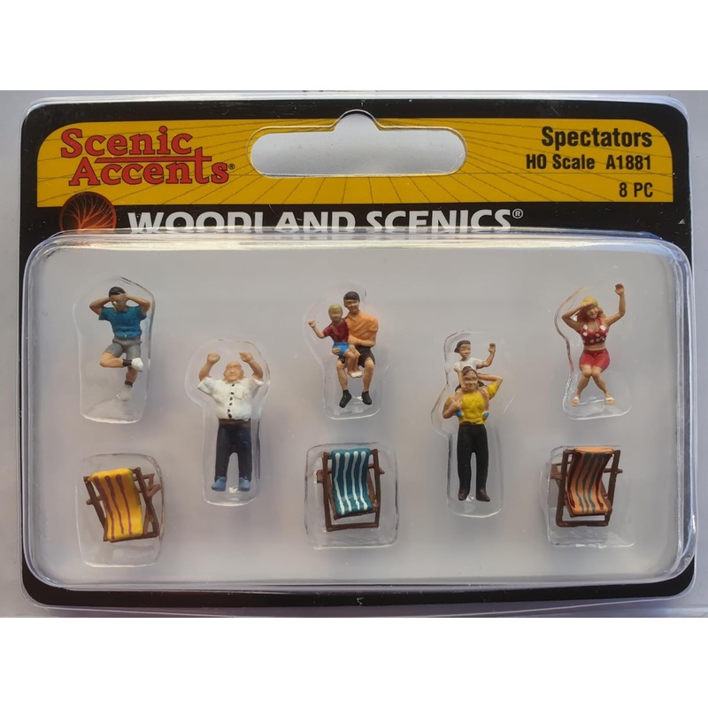 Scenic Accents A1881 Spectators (8 pieces – 5 figurines and 3 chairs) painted