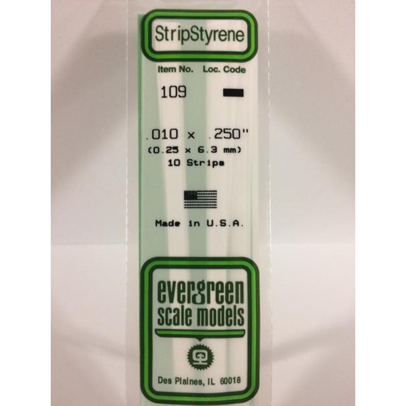 Evergreen 109 – 0.25 x 6.3mm Strips