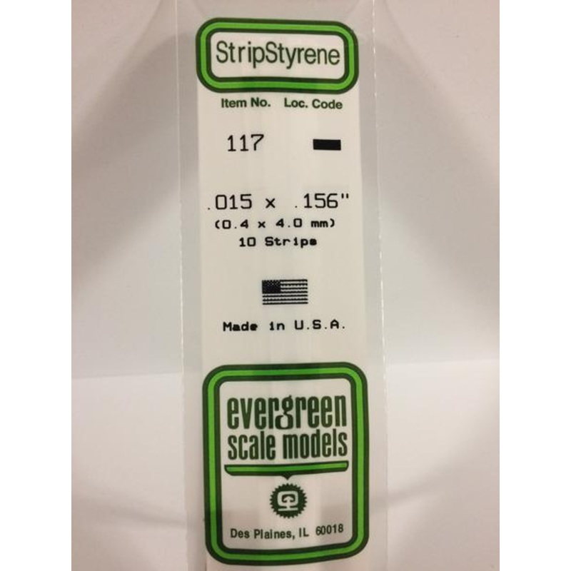 Evergreen 117 – 0.38 x 4.0mm Strips