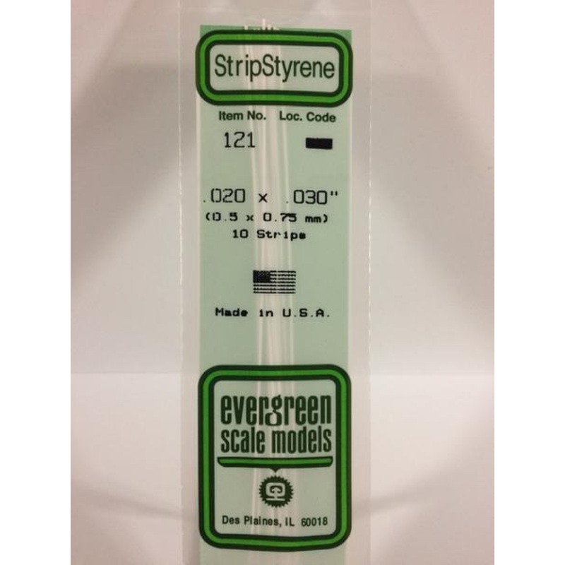 Evergreen 121 – 0.5 x 0.75mm Strips