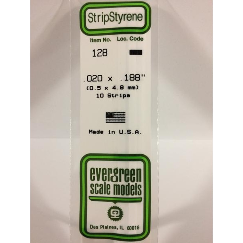 Evergreen 128 – 0.5 x 4.8mm Strips