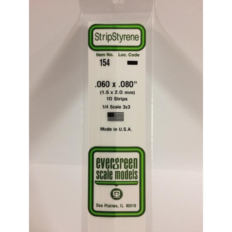 Evergreen 154 – 1.5 x 2.0mm Strips