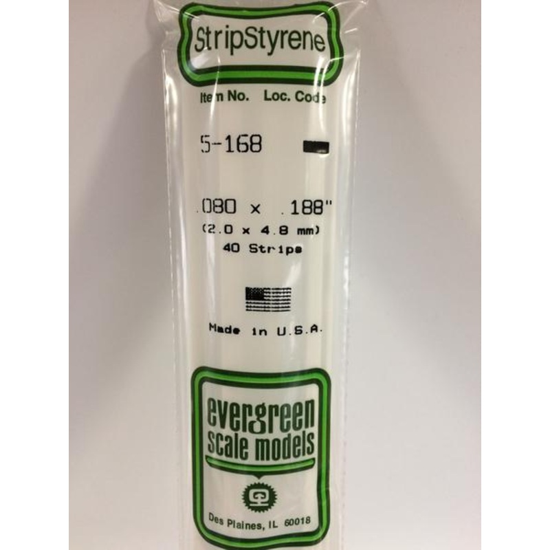 Evergreen 168 – 2.0 x 4.8mm Strips