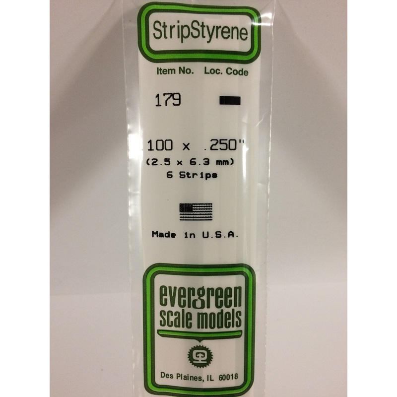 Evergreen 179 – 2.5 x 6.3mm Strips
