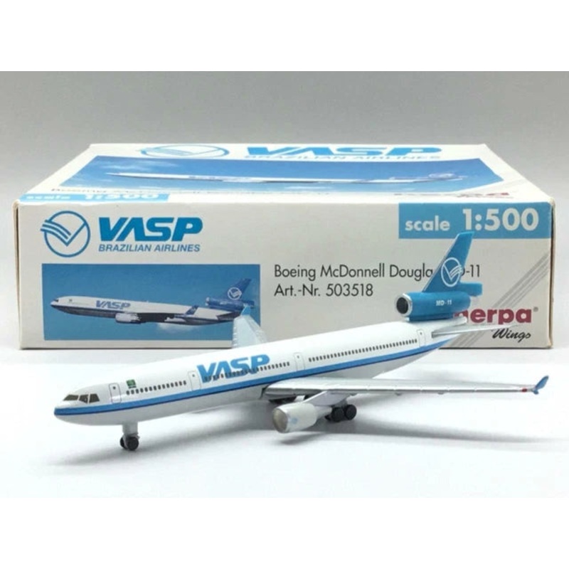 Herpa Wings 503518 Vasp Brazilian Airlines Boeing McDonnell Douglas MD-11 (1:500)