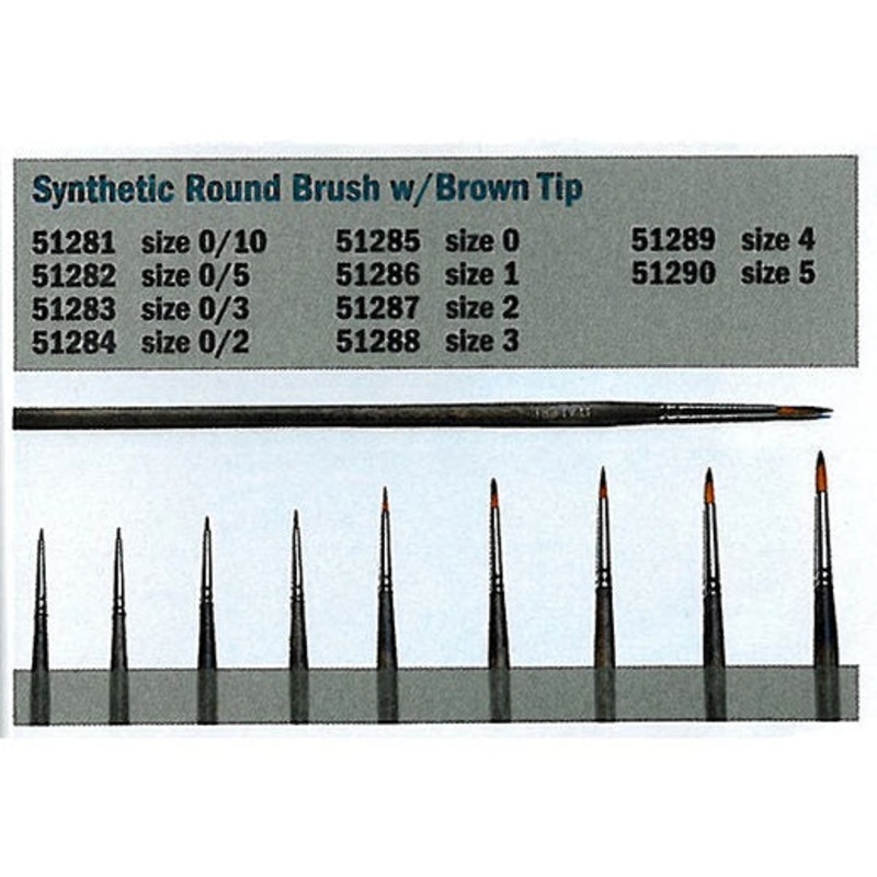 Synthetic Round Brush c/w Brown Tip #0/3