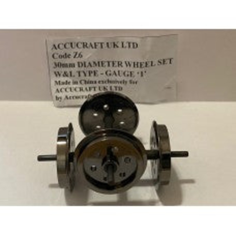 Accucraft Z6 30mm Diameter Wheel Set, W&L type Gauge 1