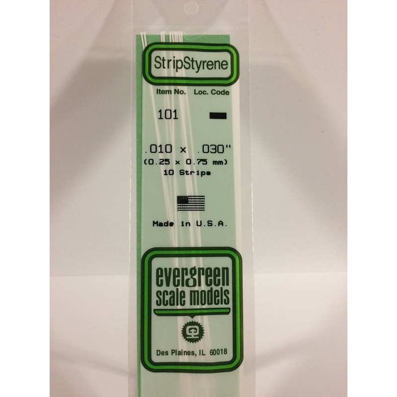 Evergreen 101 – 0.25 x 0.75mm Strips