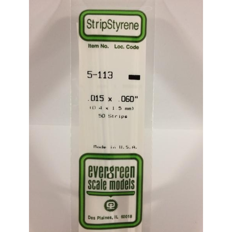 Evergreen 113 – 0.38 x 1.5mm Strips
