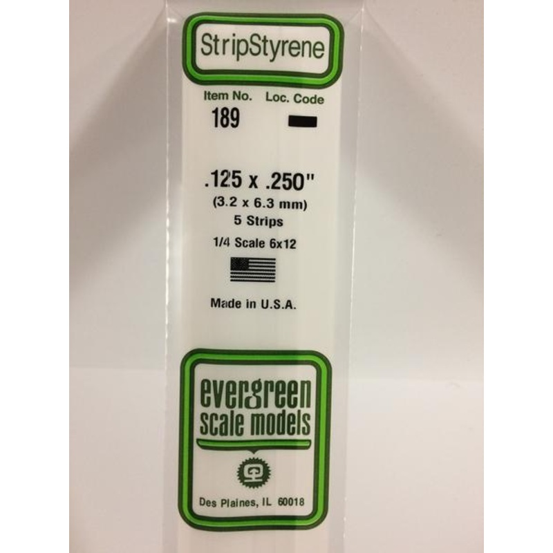 Evergreen 189 – 3.2 x 6.3mm Strips
