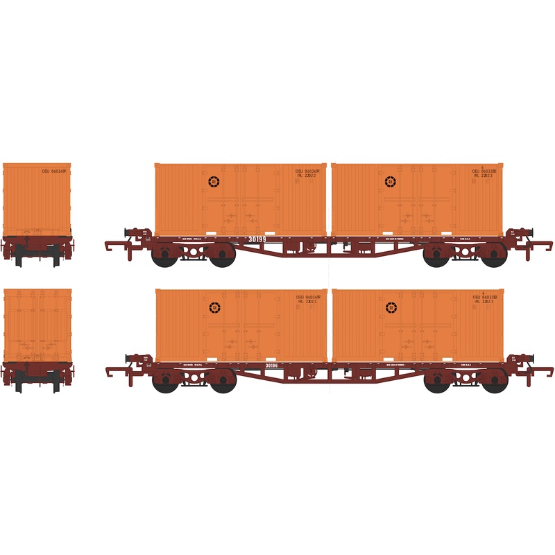 CI/IR 42′ Flat – Twin Pack – with 4 CIE 20 Containers