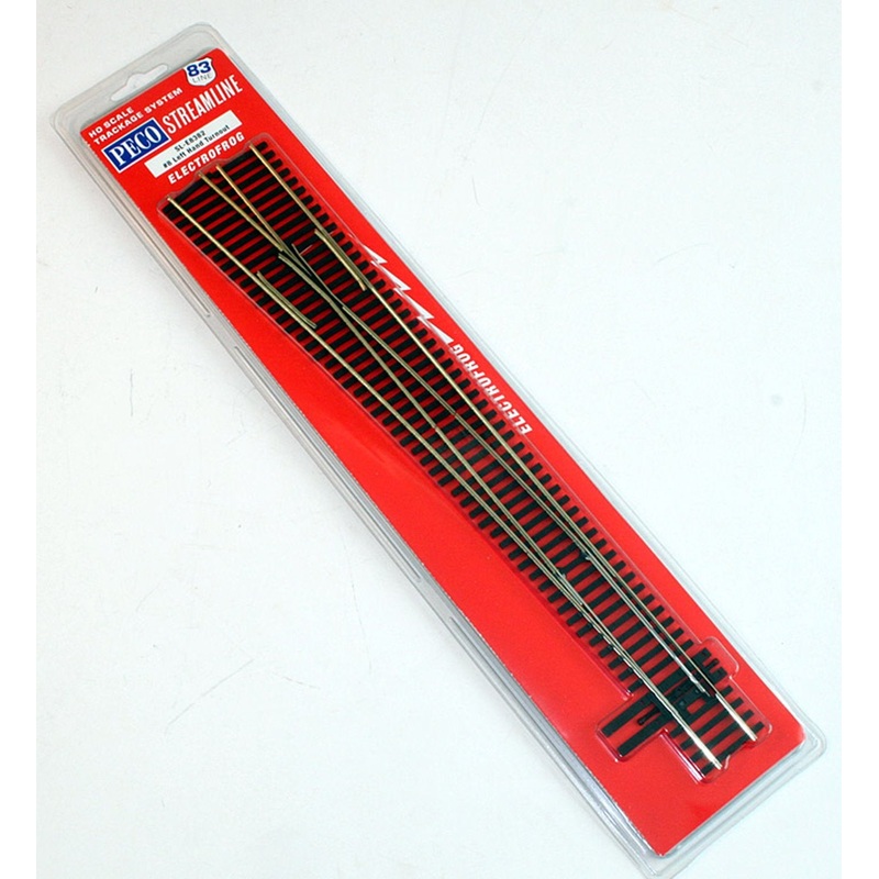 SLE8382 – Code 83 – HO Streamline 83′ Line No8 Left Hand Turnout (Electrofrog)