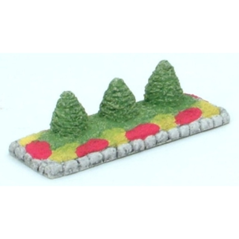 Station Flower Bed with 3 Mini Trees