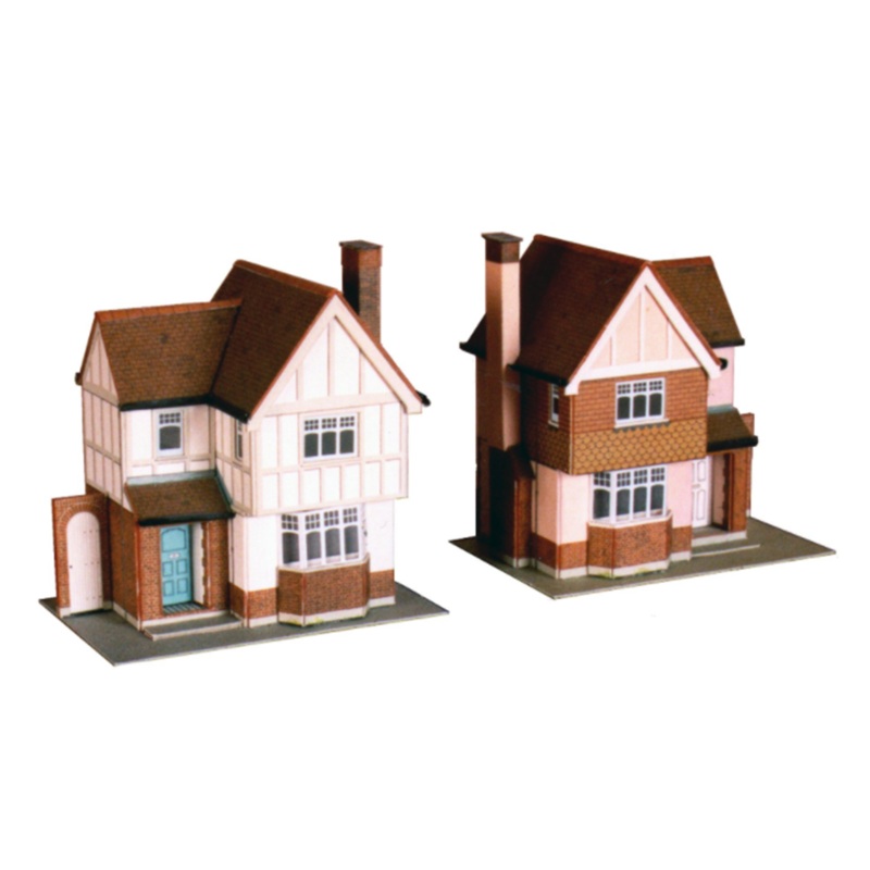 Two Detached Houses Cardboard Kit