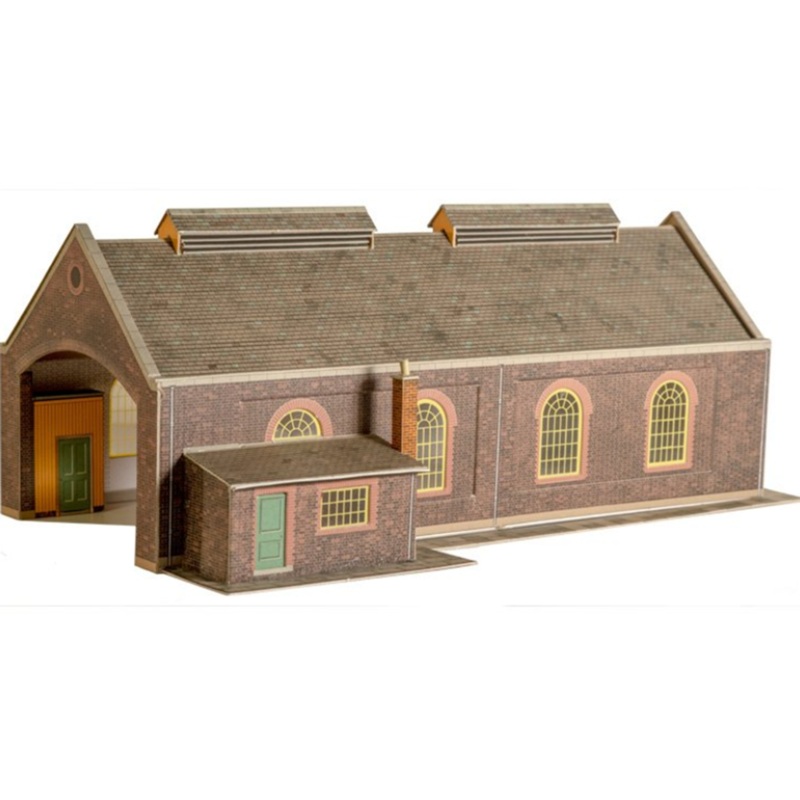 Two Track Engine Shed Cardboard Kit