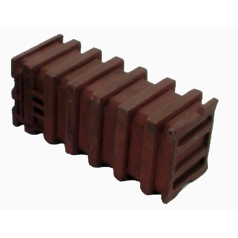 Brown ribbed bulk waste container