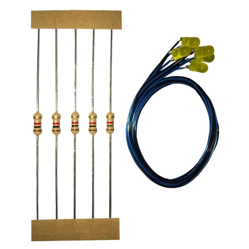 Replacement Pre-wired Yellow LED (Black & Blue Wires) (Pack of 5)