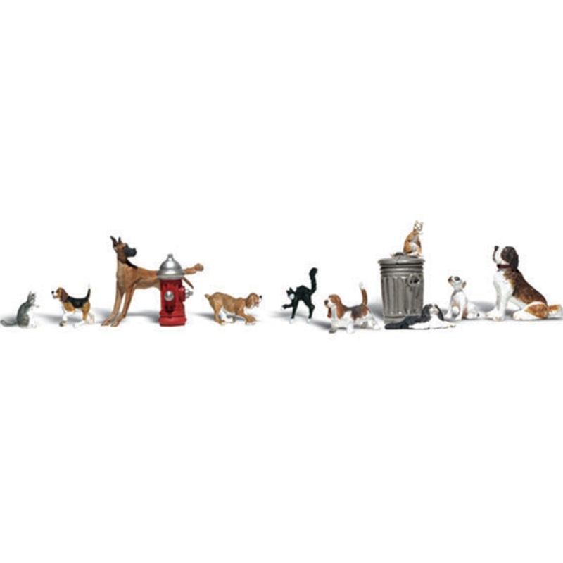 A1841 Scenic Accents – Dogs & Cats – HO Scale