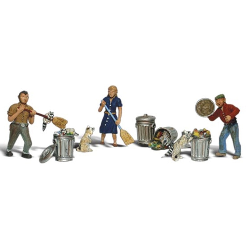 A1875 Scenic Accents – People & Pesky Raccoons – HO Scale
