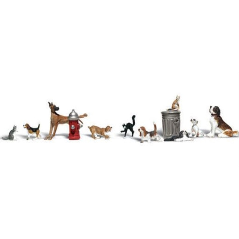 A2140 Scenic Accents – Dogs & Cats – N Scale