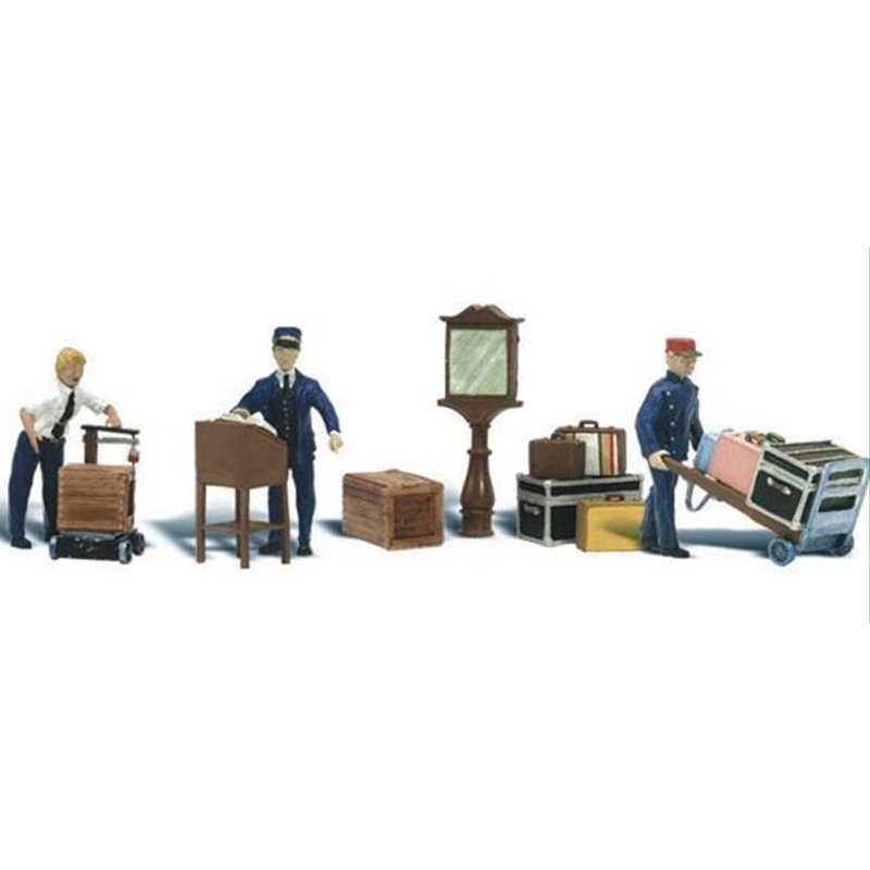 A2211 Scenic Accents – Depot Workers & Accessories – N Scale