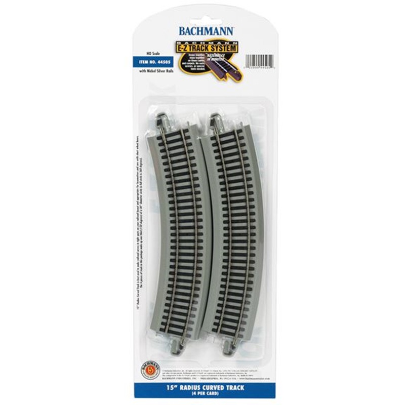 E-Z Track 15 Radius Curved Track (4/Card)