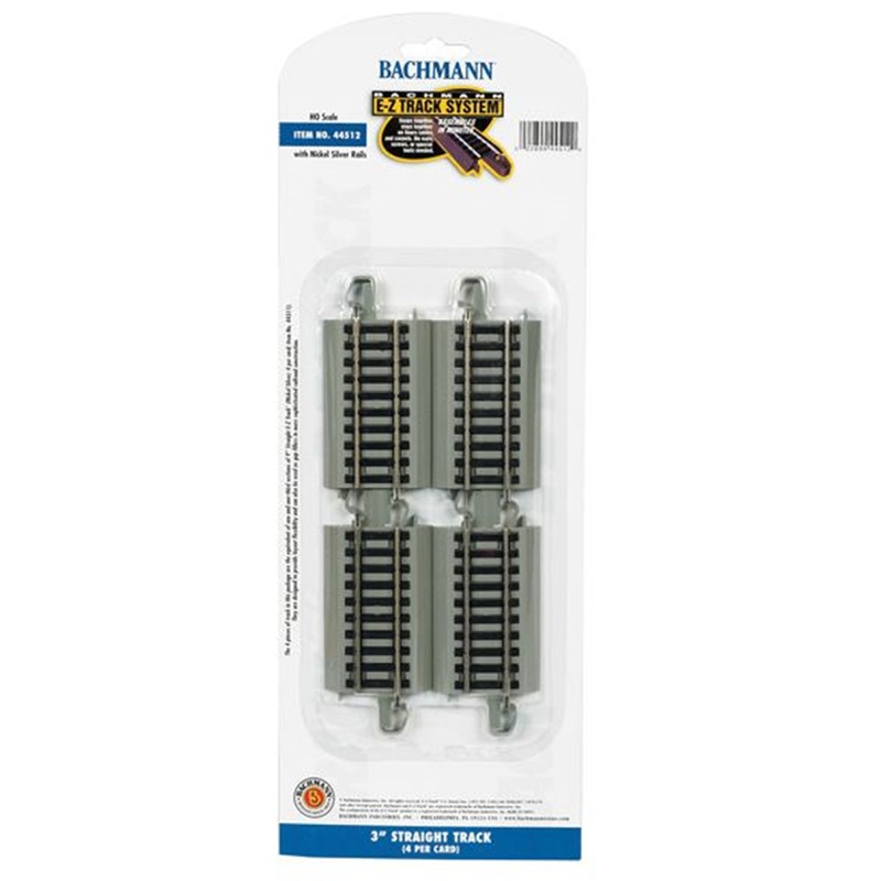 E-Z Track 3 Straight Track (4/Card)