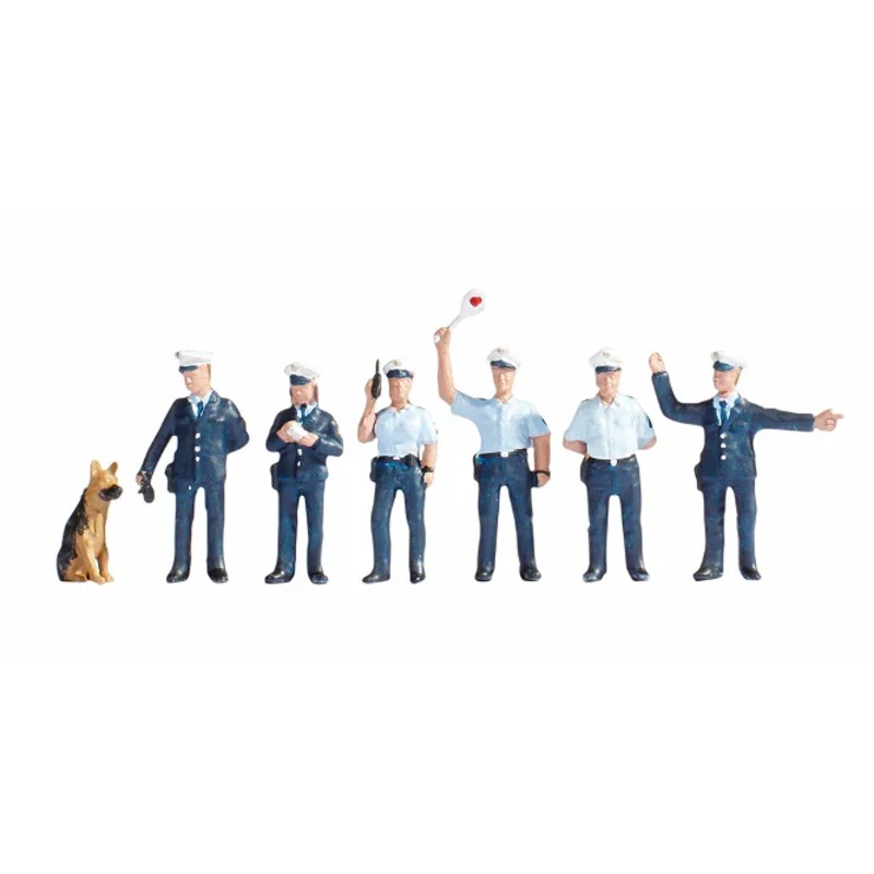 Figures – German Police (6) Blue Uniform and Dog Figure Set
