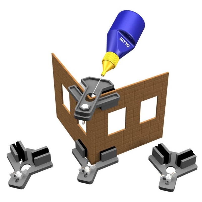 Hold & Glue! Right Angle Holders for Kit Buildings (2 in a set)