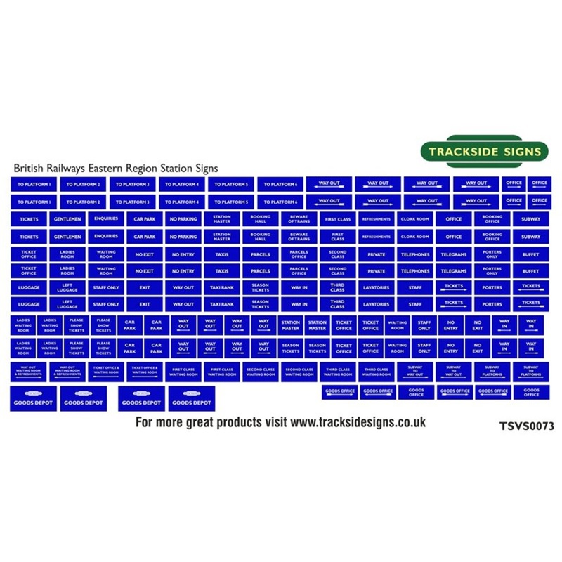 Die Cut Eastern Region Station Signs