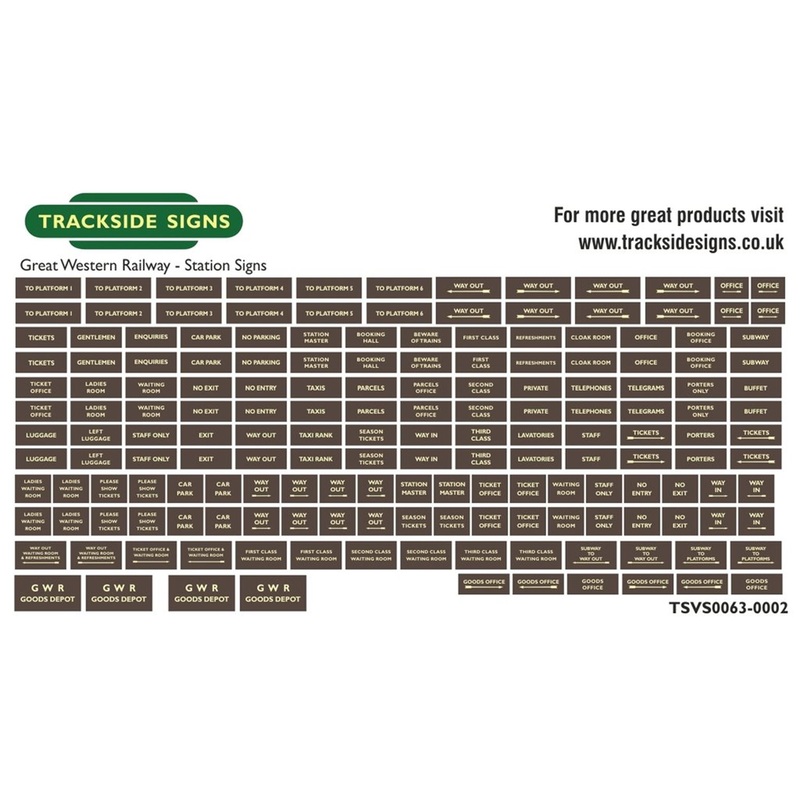 Die Cut GWR Station Signs – Brown & Cream