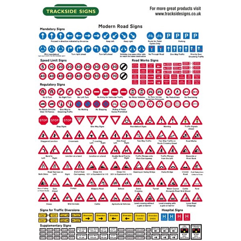 Die Cut Modern Road Signs