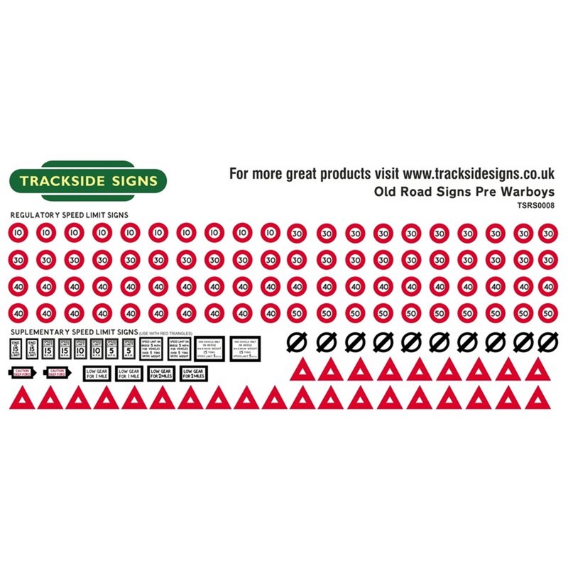 Die Cut Pre 1960s Speed Limit Signs