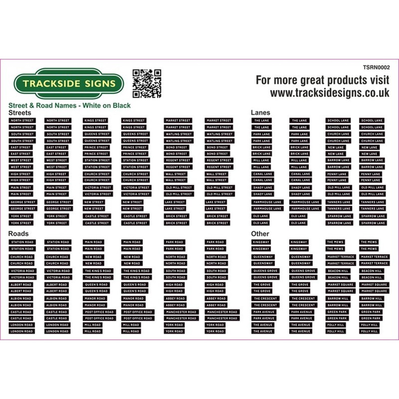 Die Cut Road Name Signs – White on Black