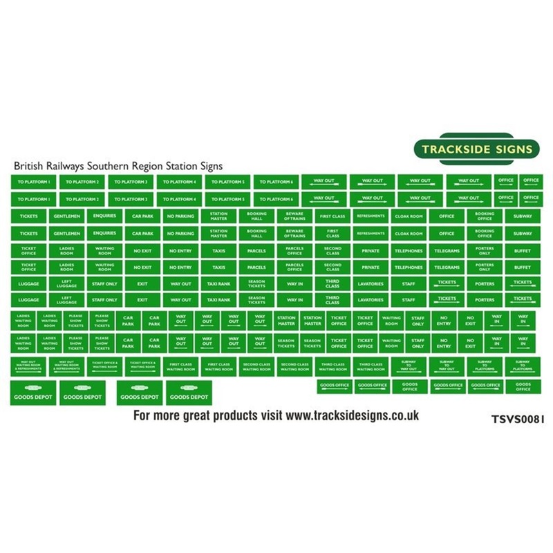 Die Cut Southern Region Station Signs