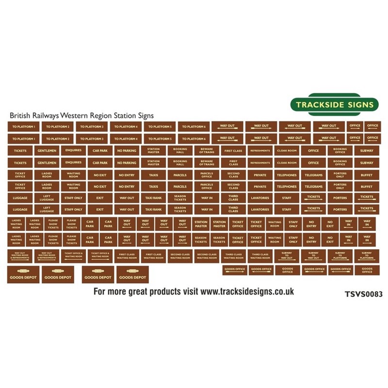 Die Cut Western Region Station Signs