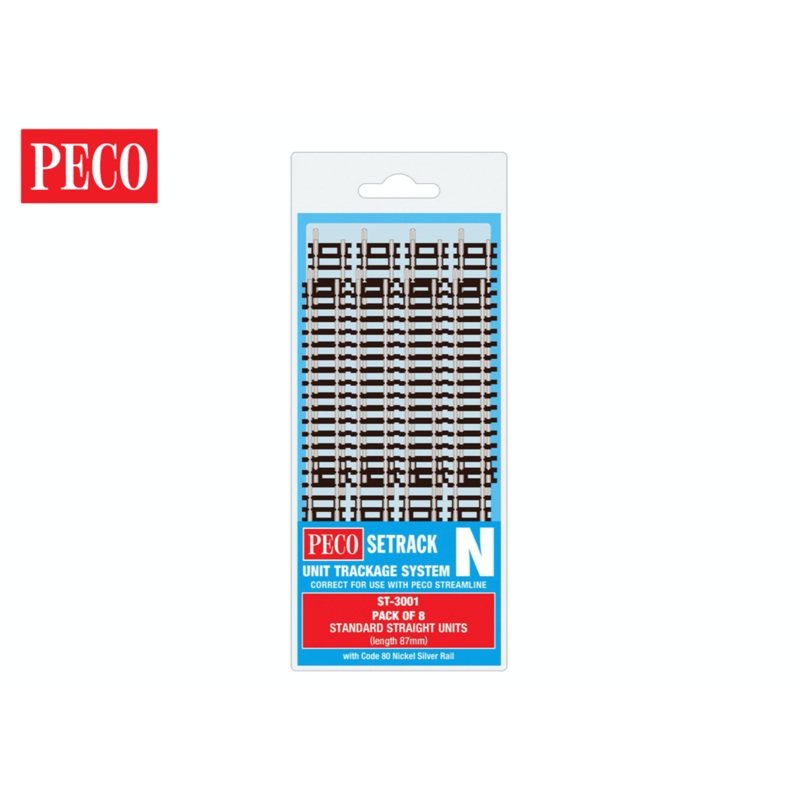 ST3001 87mm long – Code 55/80 – Setrack Standard Straight (8x ST-1)