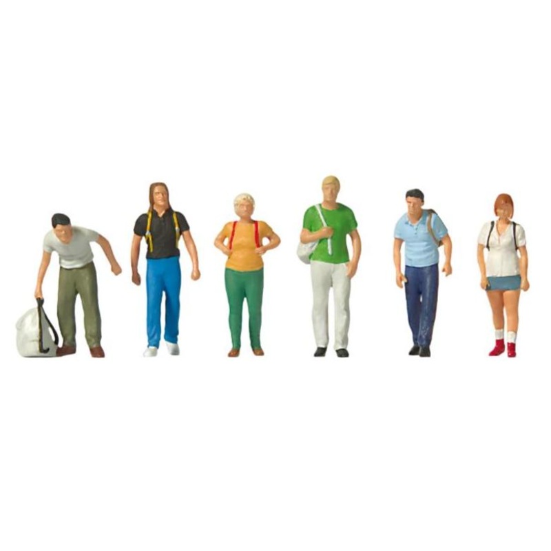 Train Travellers With Rucksacks Figure Set (6)