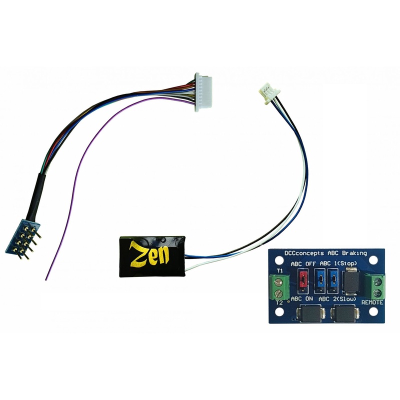 Zen Black Decoder: Classic small decoder shape with 8-pin harness. 4 Functions. Includes 1x ABC module