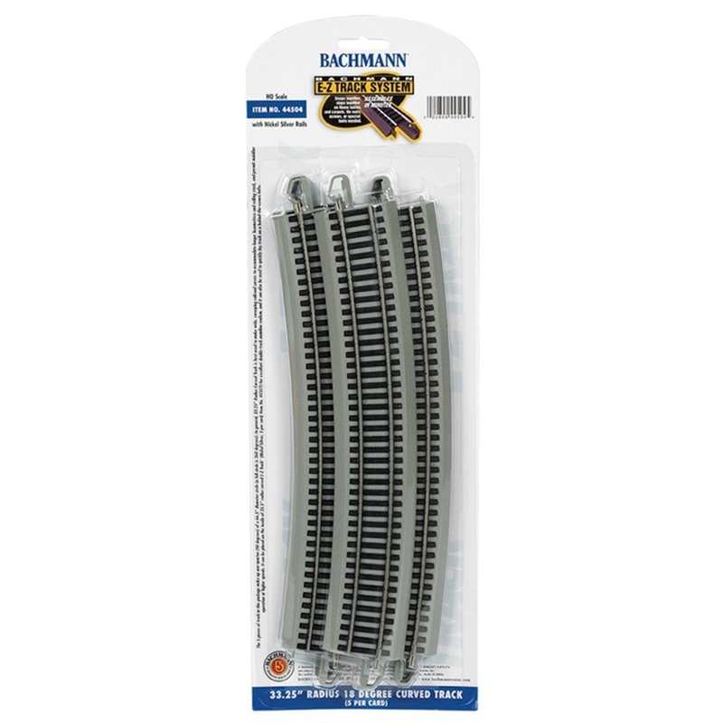 33.25 Radius 18 Degree Curved Track (5/Card)