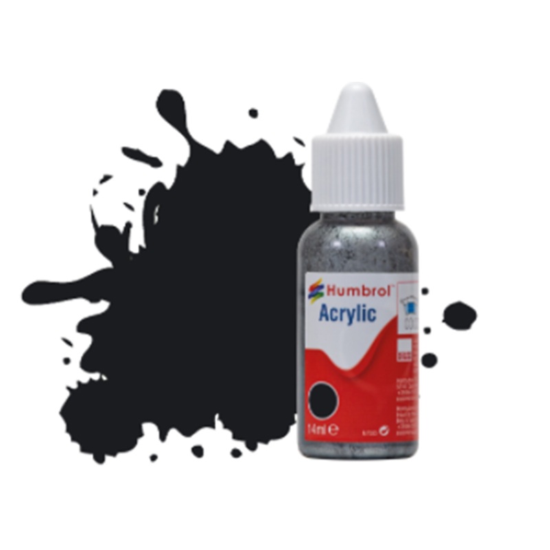 HUMBROL ACRYLIC DROPPER BOTTLE – No 21 Black – Gloss – 14ml