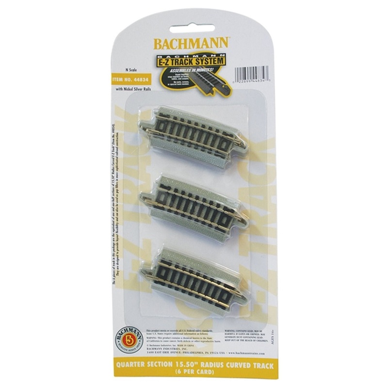 Quarter Section 15.50 Radius Curved Track (6/Card)