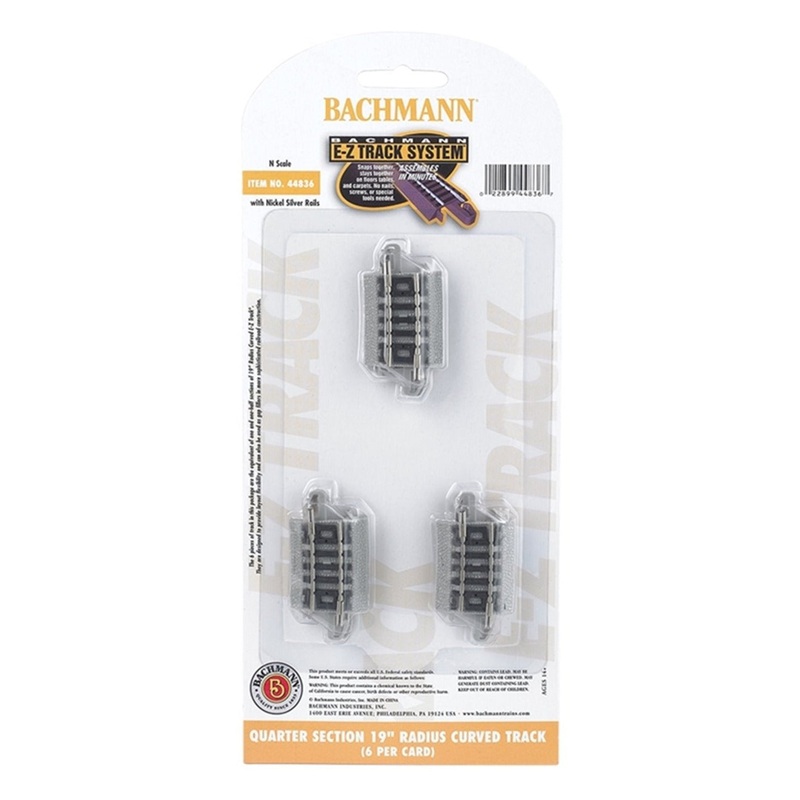 Quarter Section 19” Radius Curved Track (6/Card)