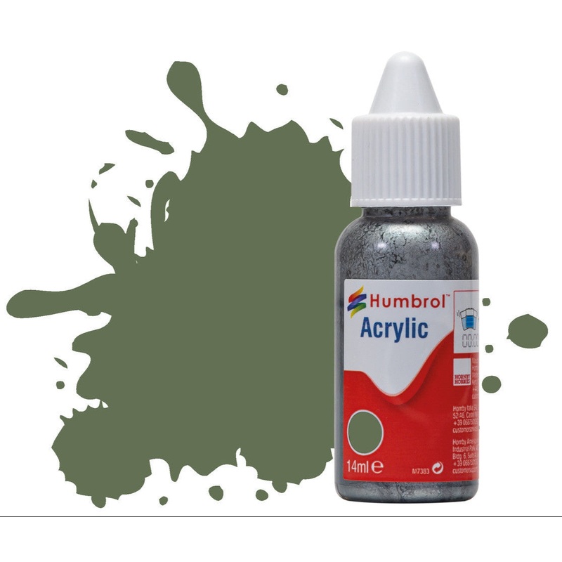 HUMBROL ACRYLIC DROPPER BOTTLE – No 102 Army Green – Matt   – 14ml