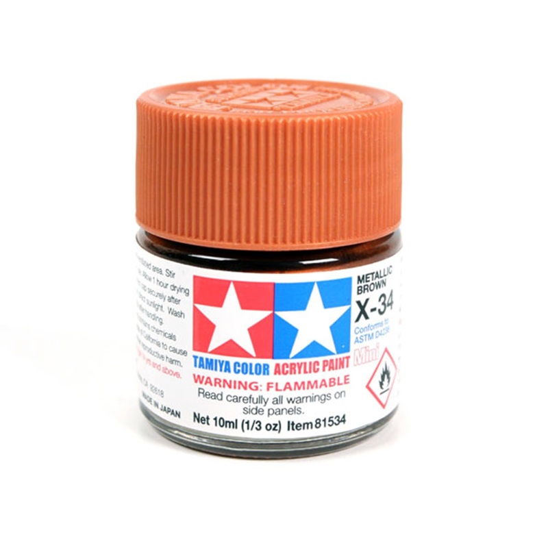 TAMIYA ACRYLIC MINI X-34 METAL BROWN